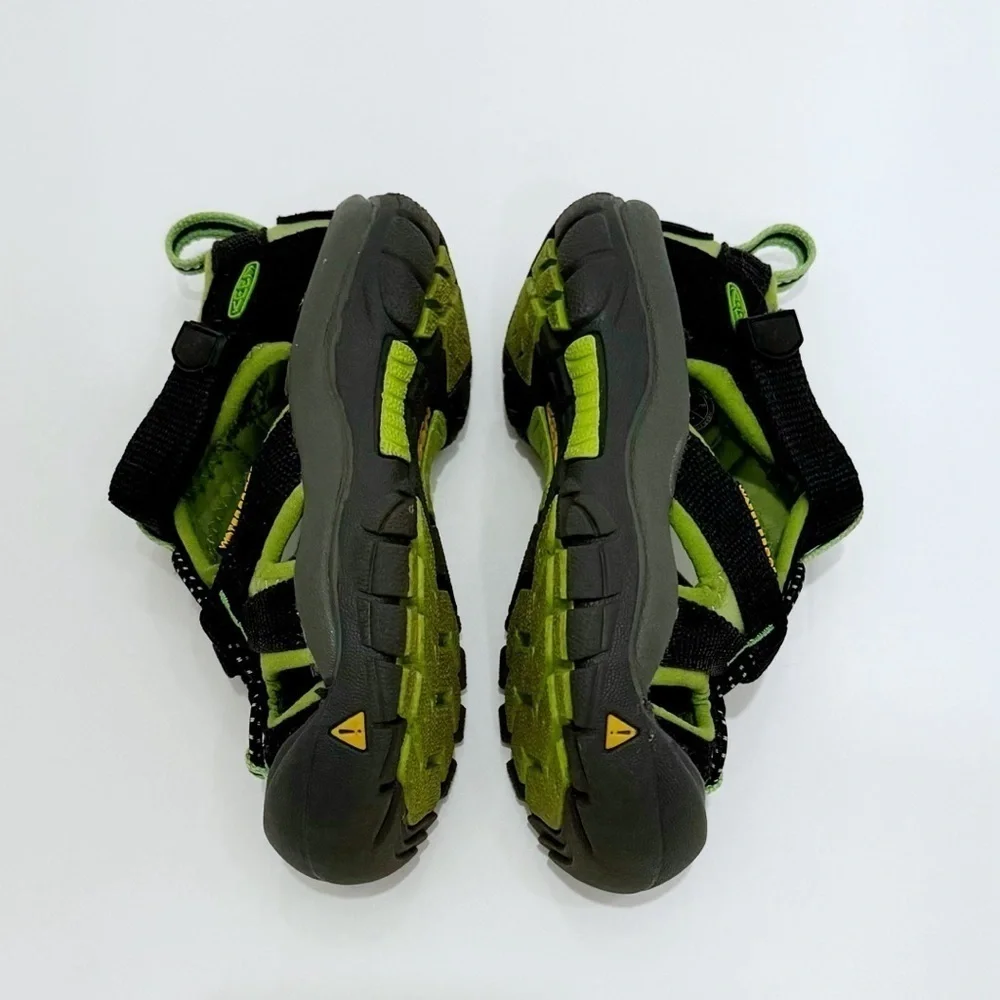KEEN Newport H2 Water Hiking Sandals Black Lime Green Size 8